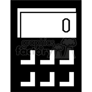 Black and white outline of a solar powered calculator clipart. Royalty-free image # 370167