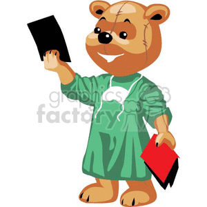 Teddy bear doctor reviewing some xrays clipart. Commercial use image # 370182