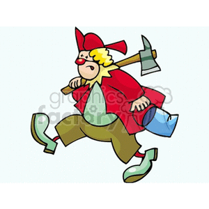fireman circus clown with an ax  clipart. Commercial use image # 156743