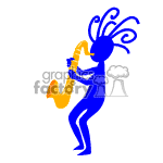 Kokopelli playing the saxophone.