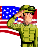 Soldier giving his salute. clipart.