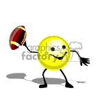Smilie playing football. animation. Royalty-free animation # 370293