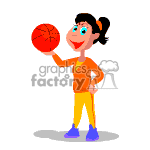 Girl playing with a basketball. clipart. Royalty-free image # 370303