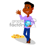 Male bowler posing for the camera. clipart.