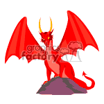 Red dragon watching for food. animation. Royalty-free animation # 370358