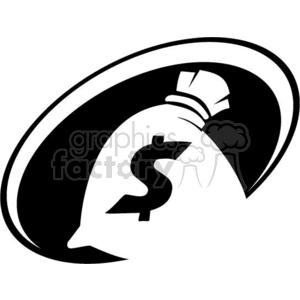 black and white money bag clipart. Commercial use image # 370461