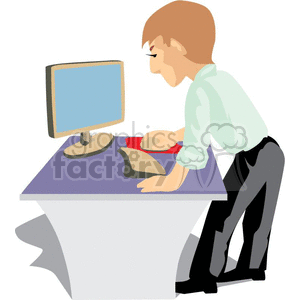 clipart - guy checking his email.