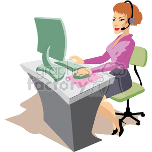 vector girl secretary clipart. Commercial use image # 370526