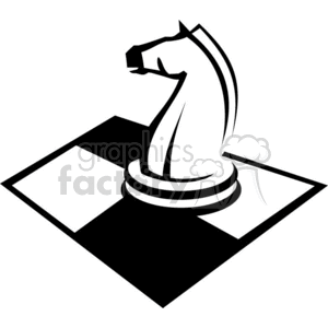 vector clip art vinyl-ready cutter black white sport sports chess board knight piece night black white