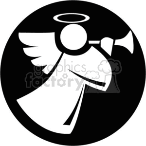 vector clip art vinyl-ready cutter black white religion religious angel angels playing trumpet trumpets