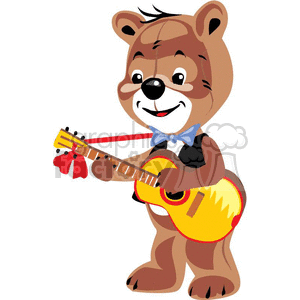 Teddy bear playing a guitar clipart. Royalty-free image # 370796