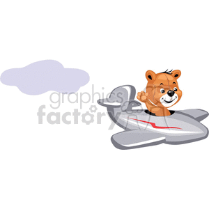 Teddy bear flying in airplane clipart. Royalty-free image # 370811