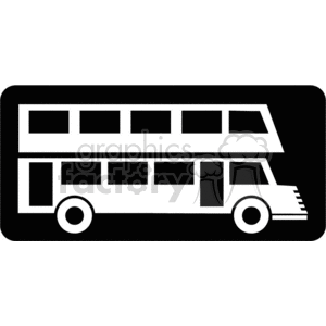 Black and white double decker bus