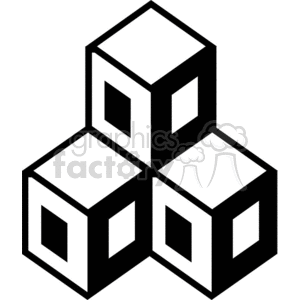 Black and white cubes clipart.