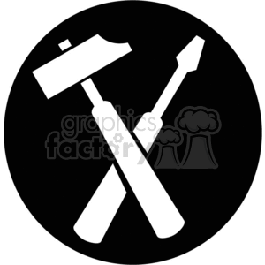 vector clip art vinyl-ready cutter black white construction tool tools hammer screw driver drivers