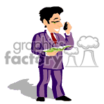 clipart - Business man talking on his cell phone.