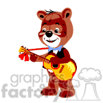 clipart - Teddy bear playing the guitar..