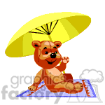 Teddy bear sitting on the beach. animation. Commercial use animation # 371143