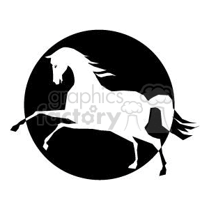 Black and white  mustang clipart. Royalty-free image # 371449