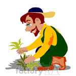 Landscaper picking weeds animation. Royalty-free animation # 372549