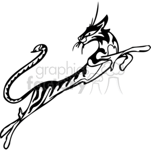 Black and white stripped cat jumping clipart. Royalty-free image # 372936