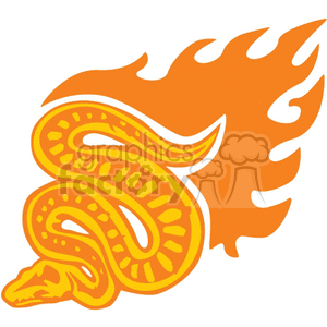 orange flaming snake clipart. Commercial use image # 373237