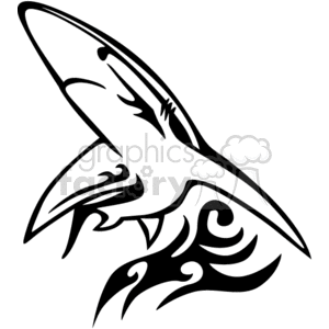 Black and white shark clipart. Royalty-free image # 373277