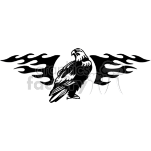 clipart - Flaming eagle.