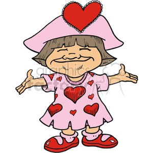 little girl in her Valentines dress clipart. Royalty-free image # 373430