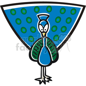 Cartoon Peacook Bird clipart. Commercial use image # 129106