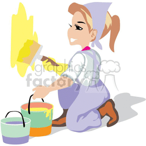 clipart clip art vector occupations work working job jobs eps jpg gif png female paint painter painters painting