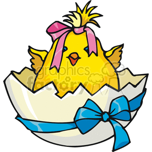 easter egg eggs chick   Spel250 Clip Art Holidays Easter baby chicken bird birds broken cracked pink ribbon blue yellow happy