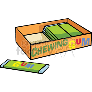 Box of chewing gum clipart. Commercial use image # 159128