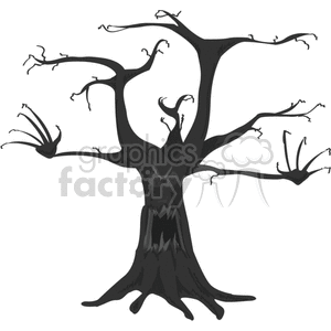 Scary haunted tree with no leafs