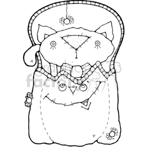Black and white cat in a bag clipart. Royalty-free image # 374439