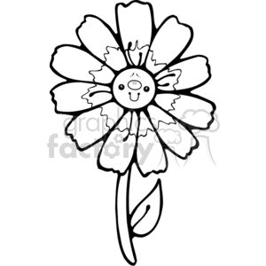 Happy Flower clipart. Commercial use image # 374444