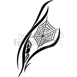 Spider in web clipart.