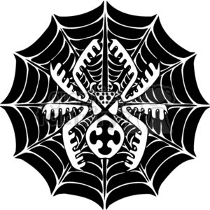 Black web and spider clipart. Royalty-free image # 374544