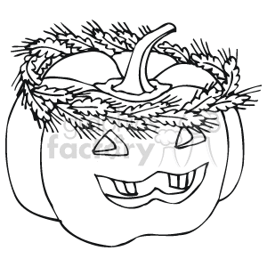 Big pumpkin with a wheat headband clipart. Royalty-free image # 144812