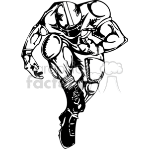 Football player jumping to avoid a tackle clipart. Commercial use image # 374613