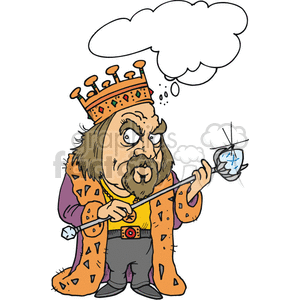 King holding a wand clipart.