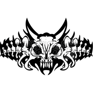 vector vinyl-ready graphic decal decals tattoo tattoos  evil black white design skull skulls monster black bone bones