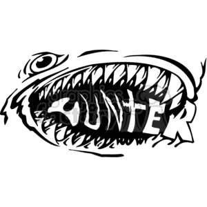 vector vinyl+ready graphic decal decals tattoo tattoos design hunter hunters black+white dinosaur mouth