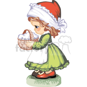 A little pilgrim girl carrying a basket