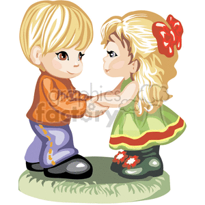 Little boy and girl holding hands clipart #376228 at Graphics Factory.