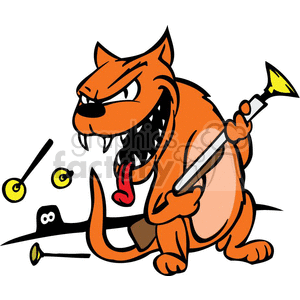 Image of a cat holding a dart gun  clipart. Royalty-free image # 377070