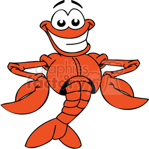 funny cartoon lobster clipart. Royalty-free image # 377216