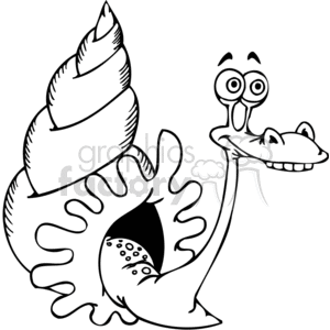 a goofy sea snail clipart. Commercial use image # 377231