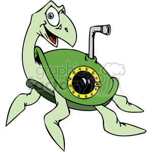 green submarine turtle clipart. Royalty-free image # 377246