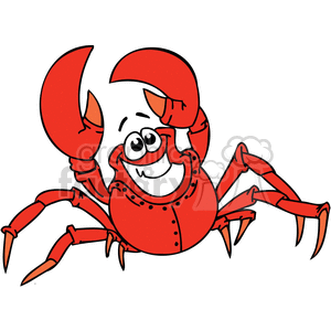 clipart - silly fat red crab.